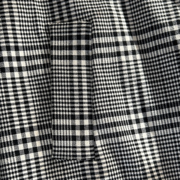 Carolina Belle Montréal Plaid Long Coat Women’s Size M – Black White Check - Picture 10 of 10